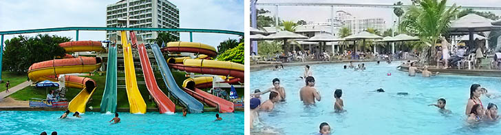 Schwimmbereich und Wasserrutschen im Pattaya Wasserpark