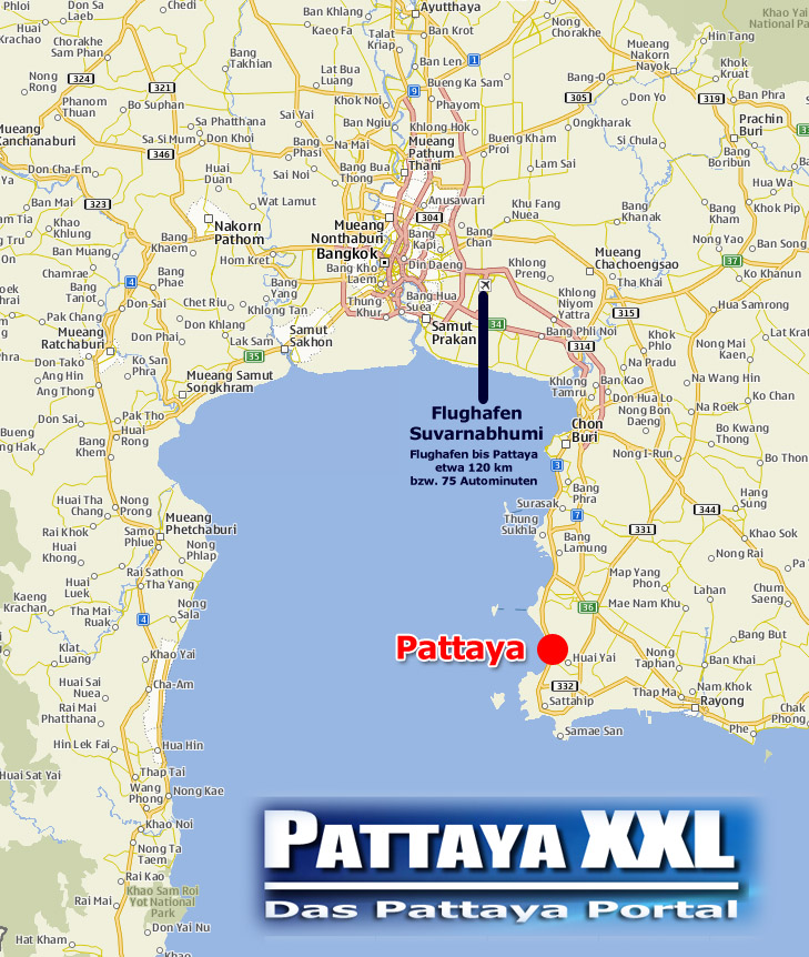 Landkarte Grossraum Pattaya